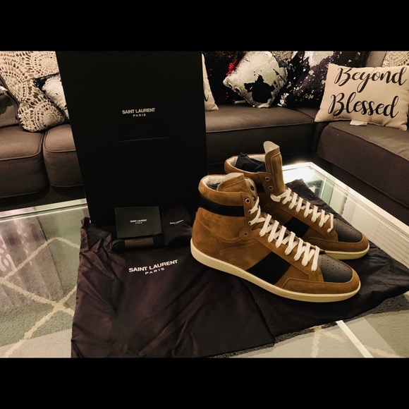 Saint Laurent Paris Suede High Tops - Picture 9 of 10